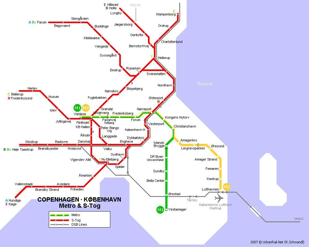 Danimarka harita metro