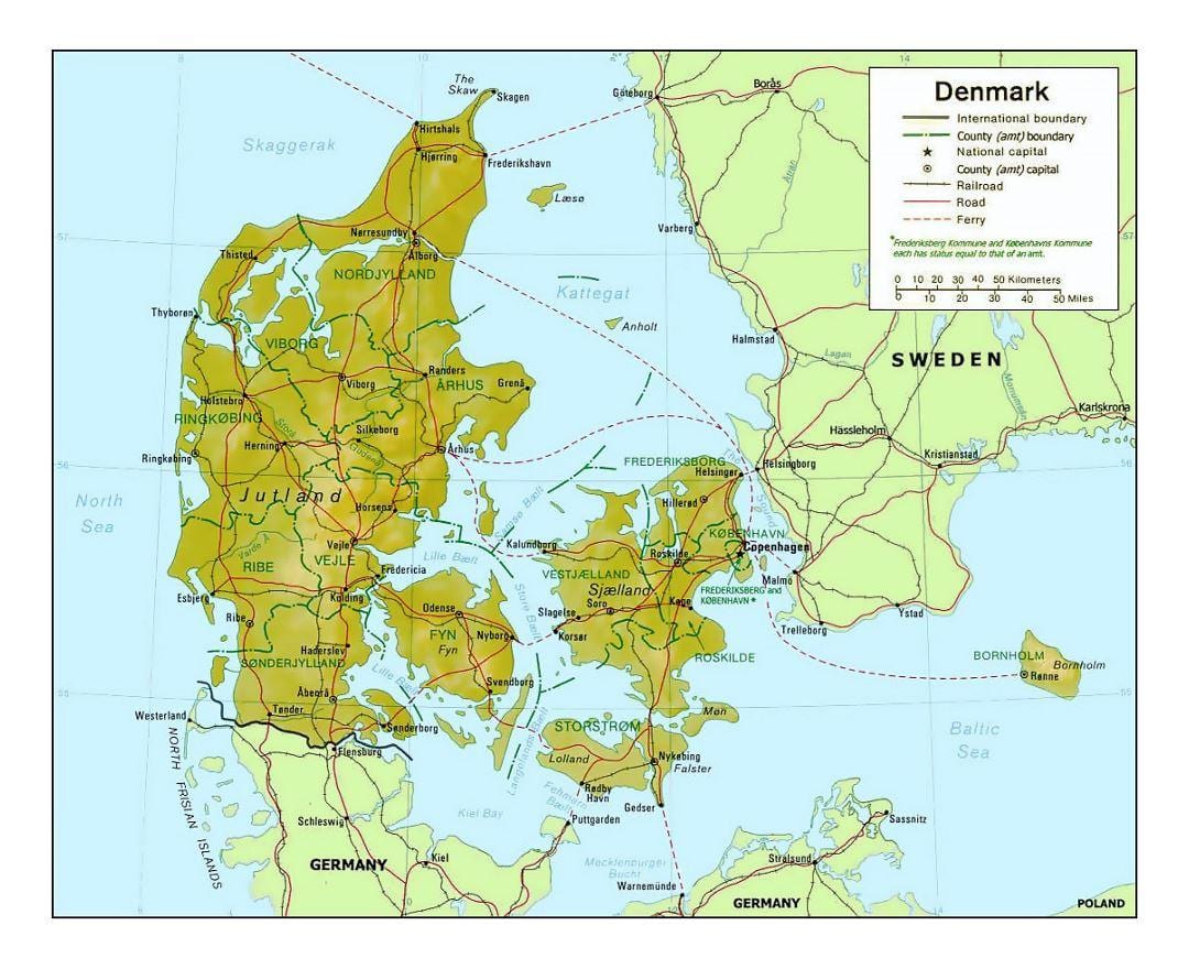 Denmark kommune haritası