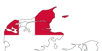 Danimarka haritası bayrak 
