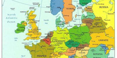 Avrupa haritası Danimarka gösteriliyor 